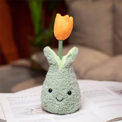 Friendly Cuddly Tulip 22cm Flower Pot Plushie Collection