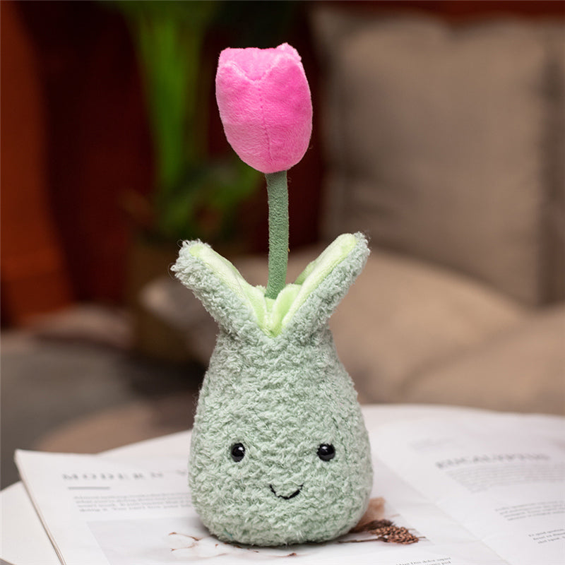 Friendly Cuddly Tulip 22cm Flower Pot Plushie Collection