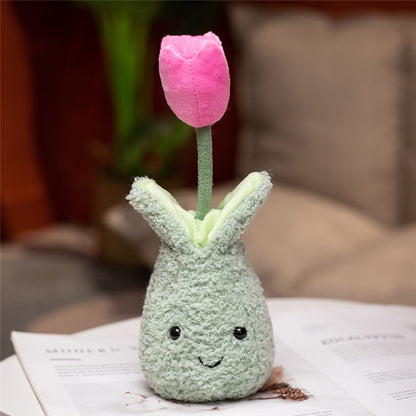 Friendly Cuddly Tulip 22cm Flower Pot Plushie Collection