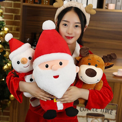 Friendly Santa Reindeer Snowman Plushies