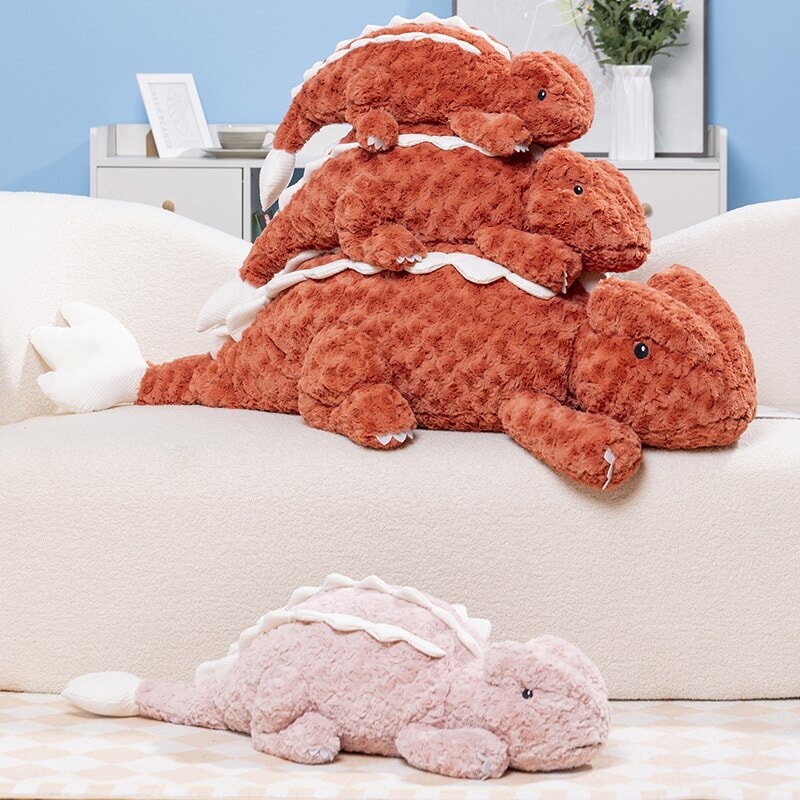 Fuzzy Cute Pink Red Lizard Plushies