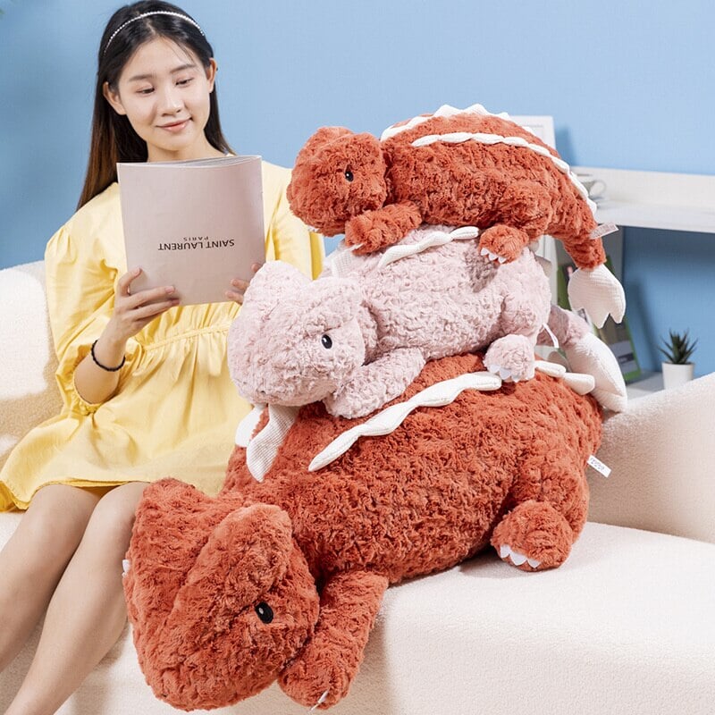 Fuzzy Cute Pink Red Lizard Plushies
