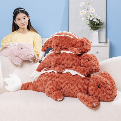 Fuzzy Cute Pink Red Lizard Plushies
