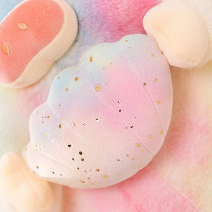 Galaxy Rainbow Pig Holding Shell Plushie