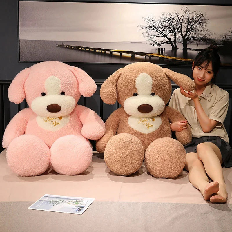 Giant 35in Fluffy Dog Teddy Bear Soft Toy