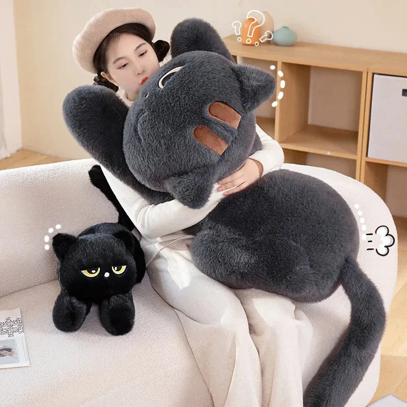 Giant Black Grey Cat Plushies