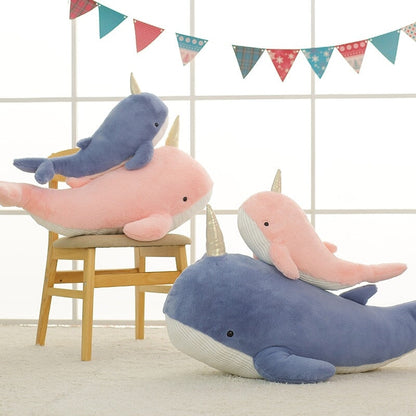 Giant Blue Pink Narwhal Plushies