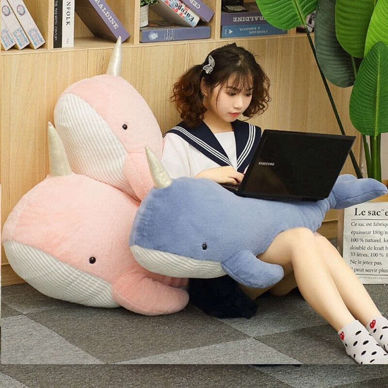 Giant Blue Pink Narwhal Plushies