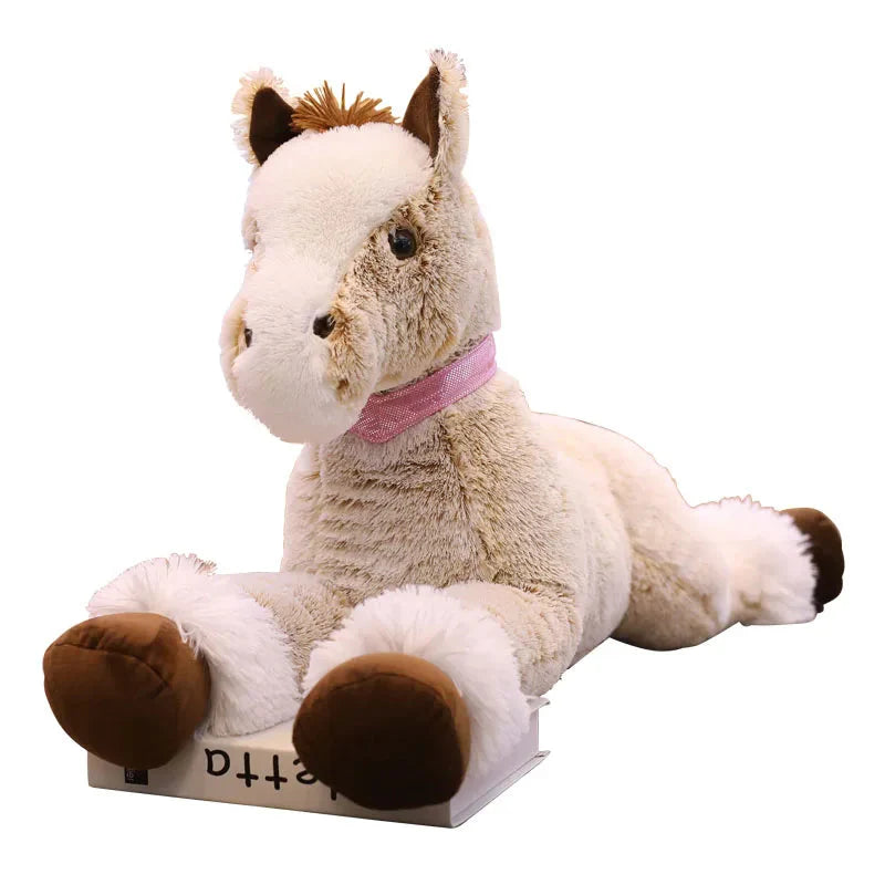 Giant Fluffy Brown Gray Horse Plushie