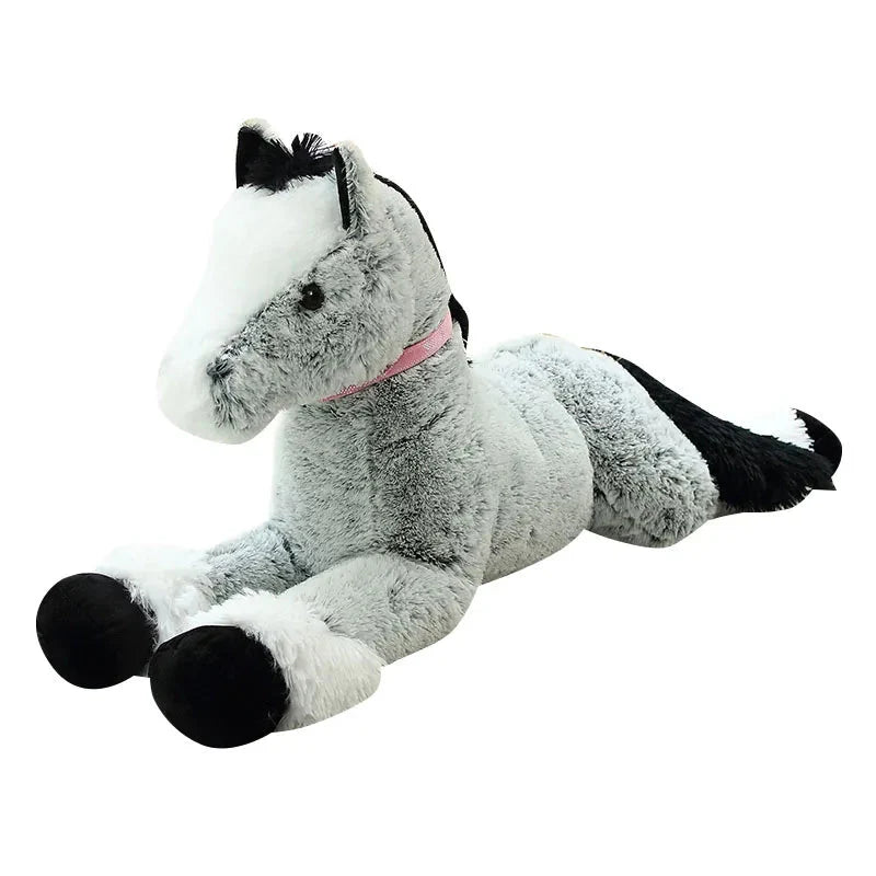 Giant Fluffy Brown Gray Horse Plushie