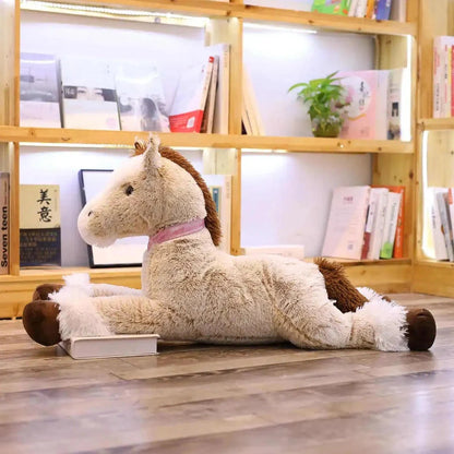 Giant Fluffy Brown Gray Horse Plushie