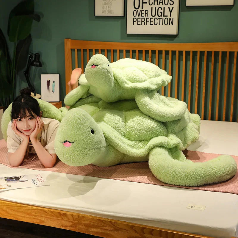 Giant Fluffy Cheerful Turtle Plushie