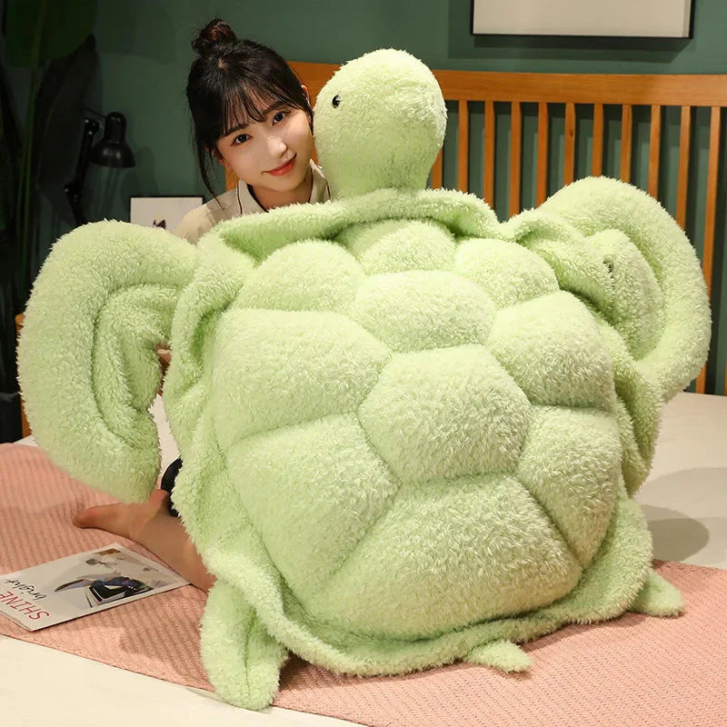 Giant Fluffy Cheerful Turtle Plushie