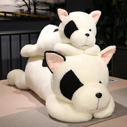 Giant Fluffy Spotty White Black Dog Plushie