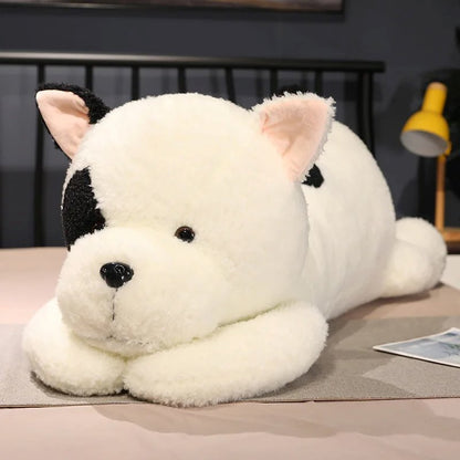 Giant Fluffy Spotty White Black Dog Plushie
