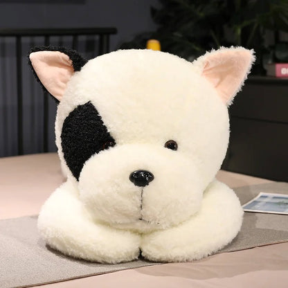 Giant Fluffy Spotty White Black Dog Plushie