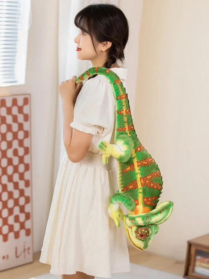 Giant Green Chameleon Plushie