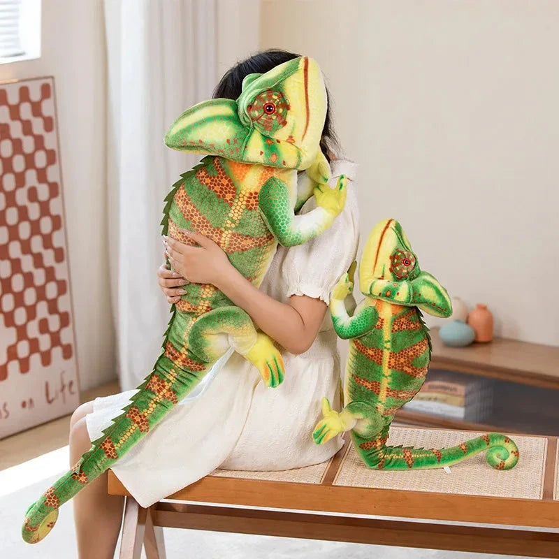 Giant Green Chameleon Plushie