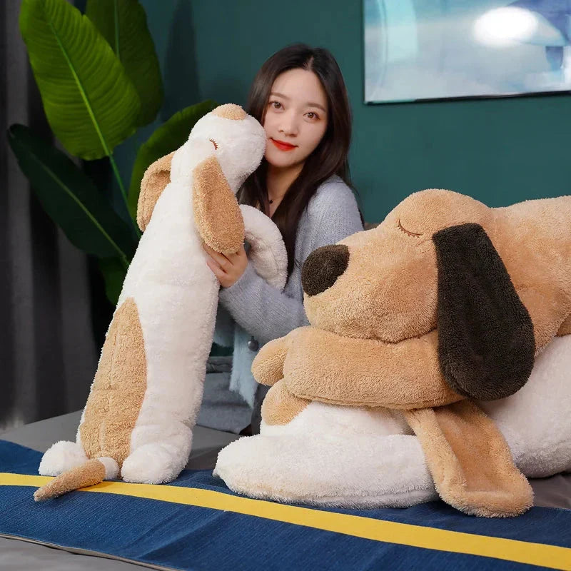 Giant Long Fluffy Spotty Dog Plushies