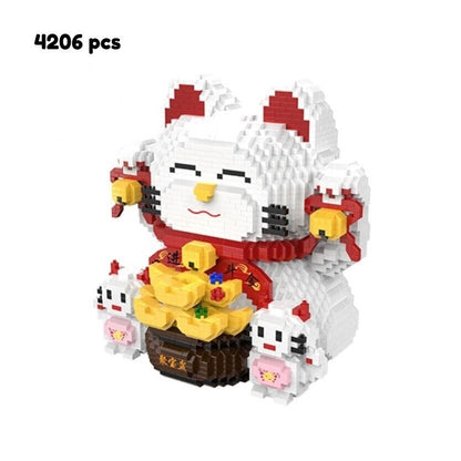 Golden Nugget Lucky Cat and Lucky Man Nano Building Blocks