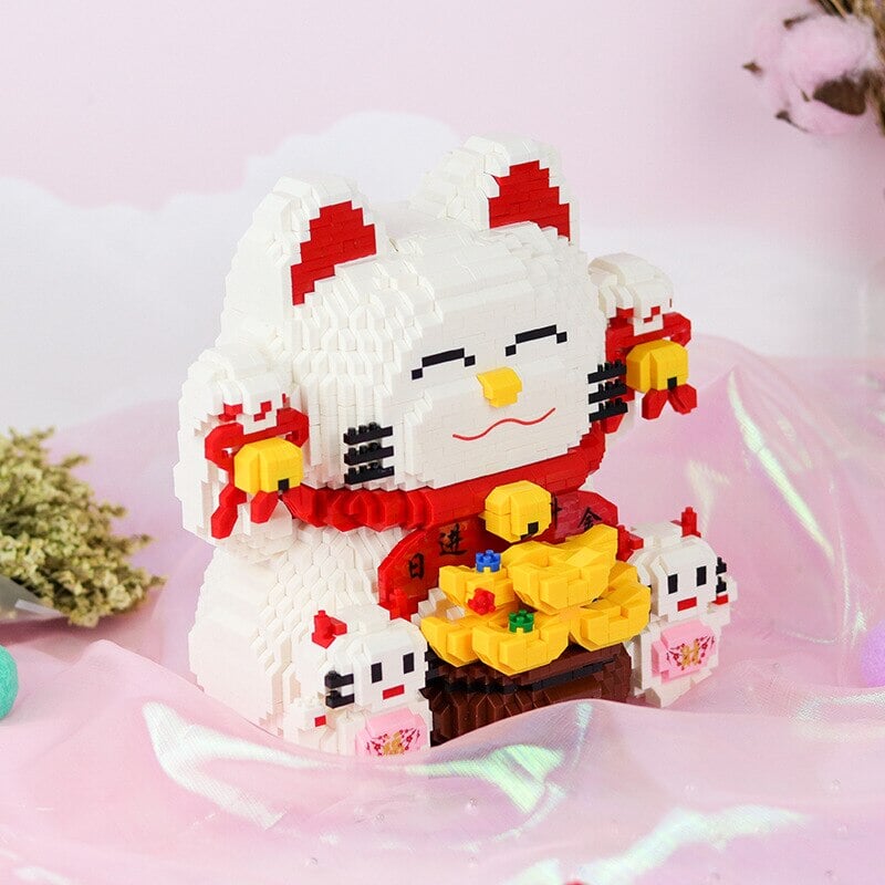 Golden Nugget Lucky Cat and Lucky Man Nano Building Blocks