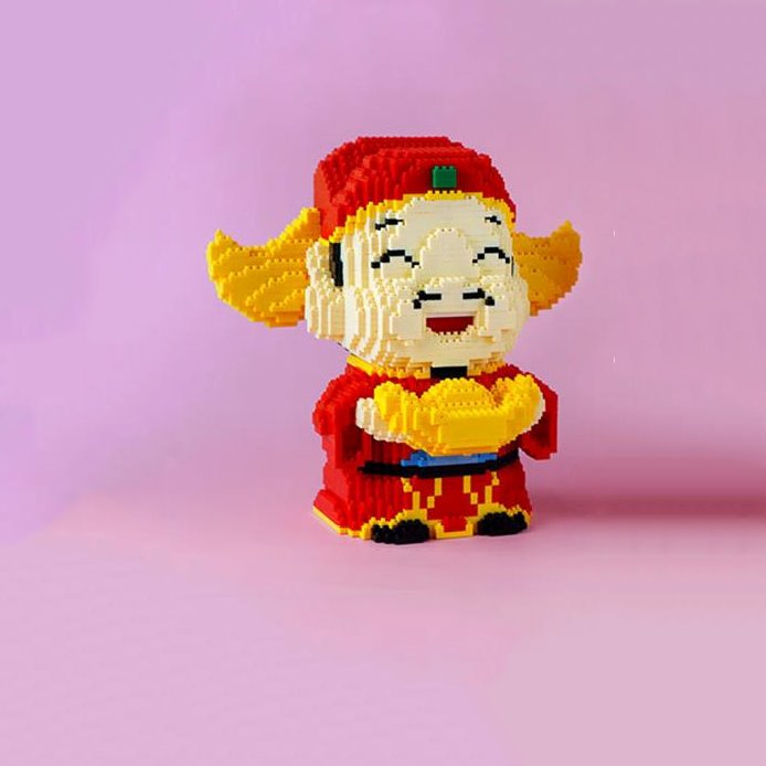 Golden Nugget Lucky Cat and Lucky Man Nano Building Blocks