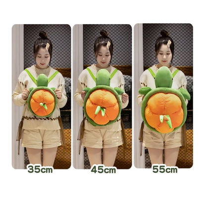 Green Orange Turtle Plush Backpack