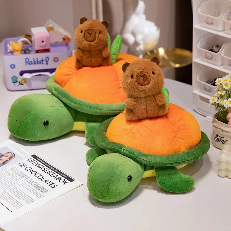 Green Orange Turtle Plush Backpack