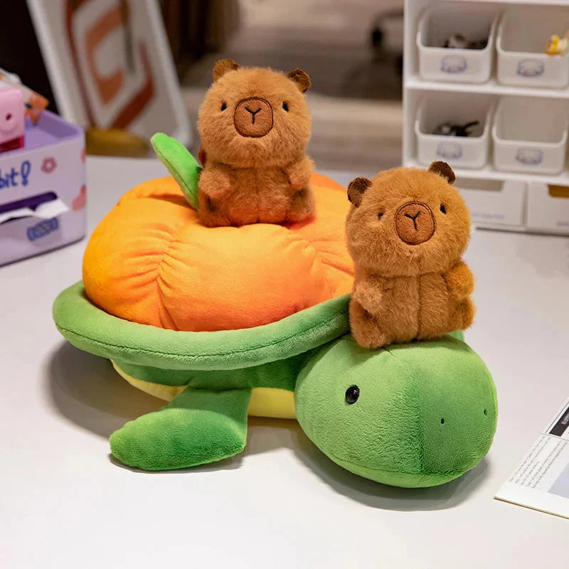 Green Orange Turtle Plush Backpack
