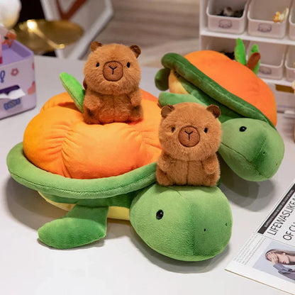 Green Orange Turtle Plush Backpack