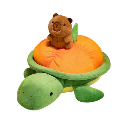 Green Orange Turtle Plush Backpack