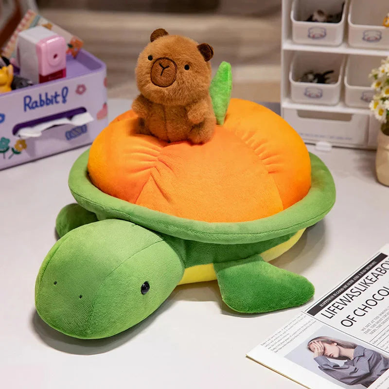 Green Orange Turtle Plush Backpack