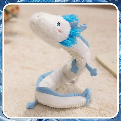 Haku the Long White Blue Dragon Plush