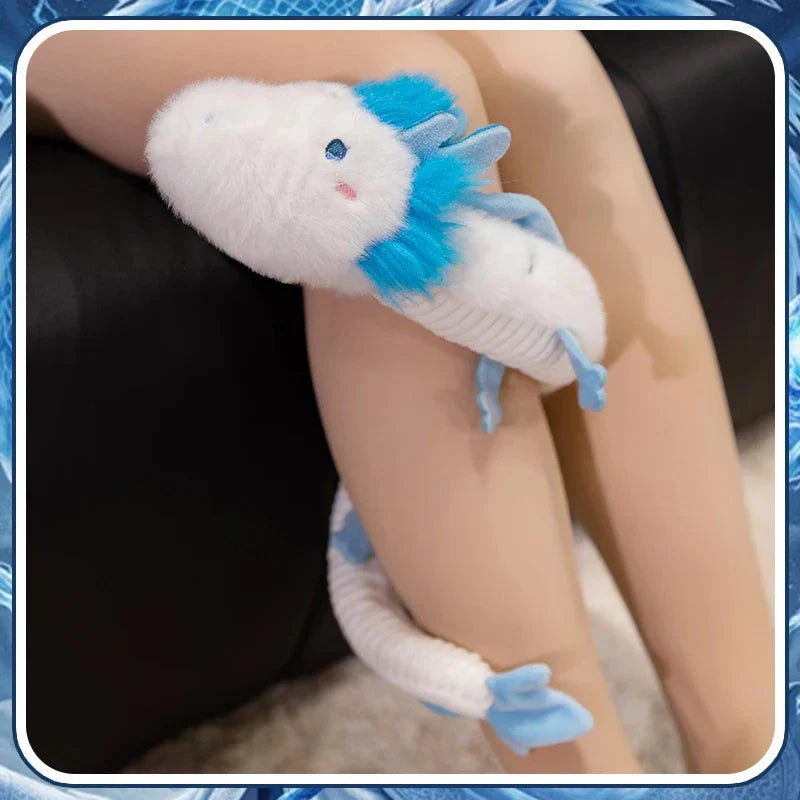 Haku the Long White Blue Dragon Plush
