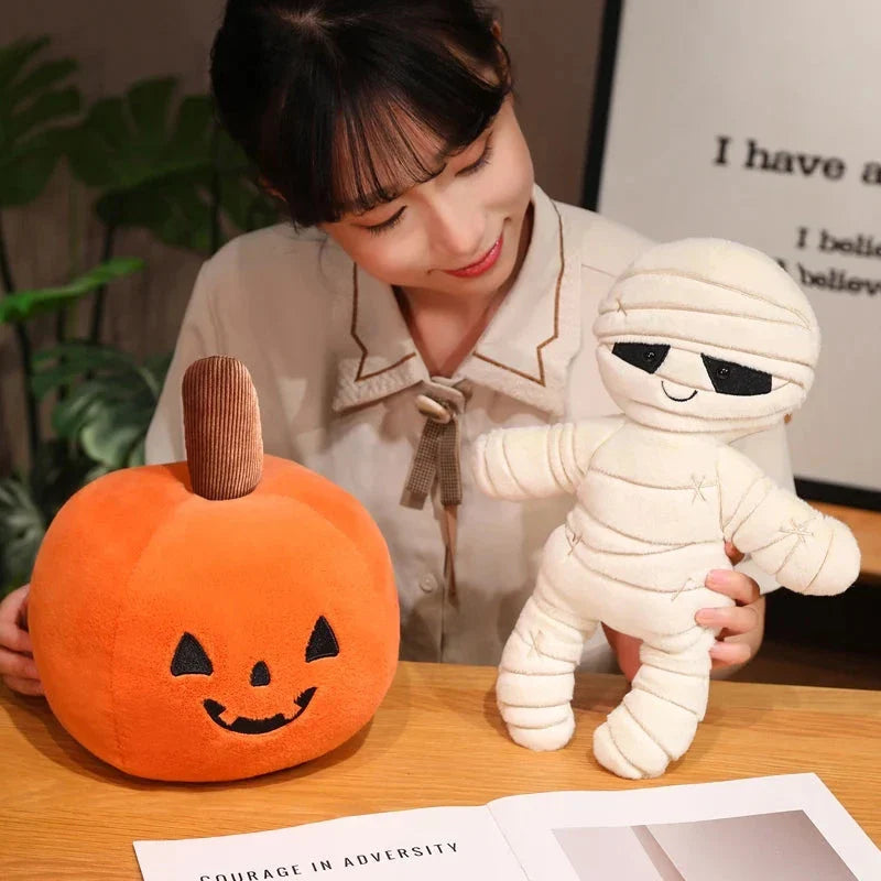 Halloween Pumpkin Mummy Skull Bone Plushies
