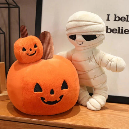 Halloween Pumpkin Mummy Skull Bone Plushies