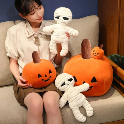 Halloween Pumpkin Mummy Skull Bone Plushies