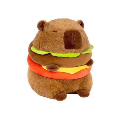 Hamburger Capybara Fluffy Plushie