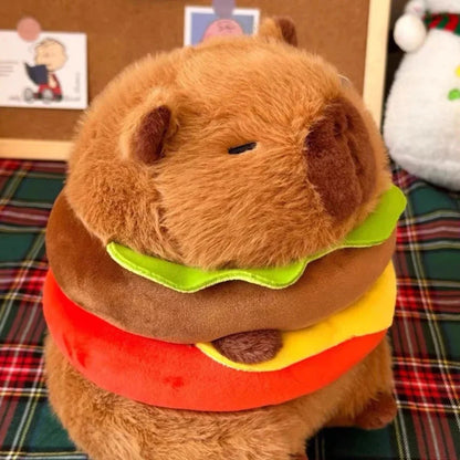 Hamburger Capybara Fluffy Plushie
