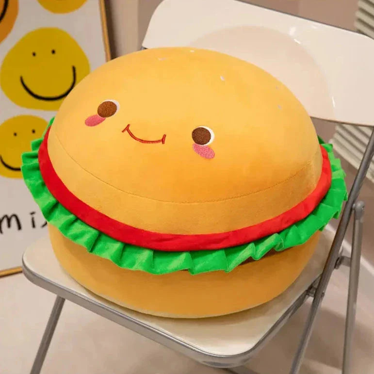Happy Hamburger Pillow Plush