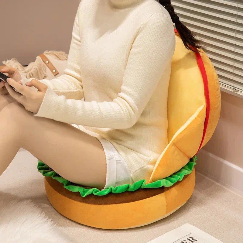 Happy Hamburger Pillow Plush