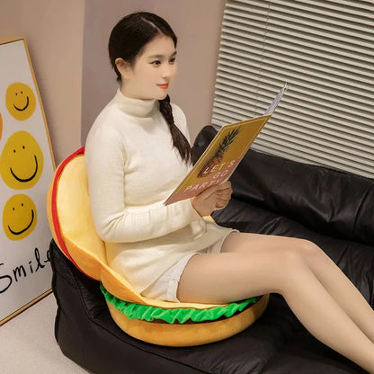 Happy Hamburger Pillow Plush