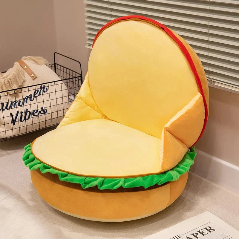 Happy Hamburger Pillow Plush