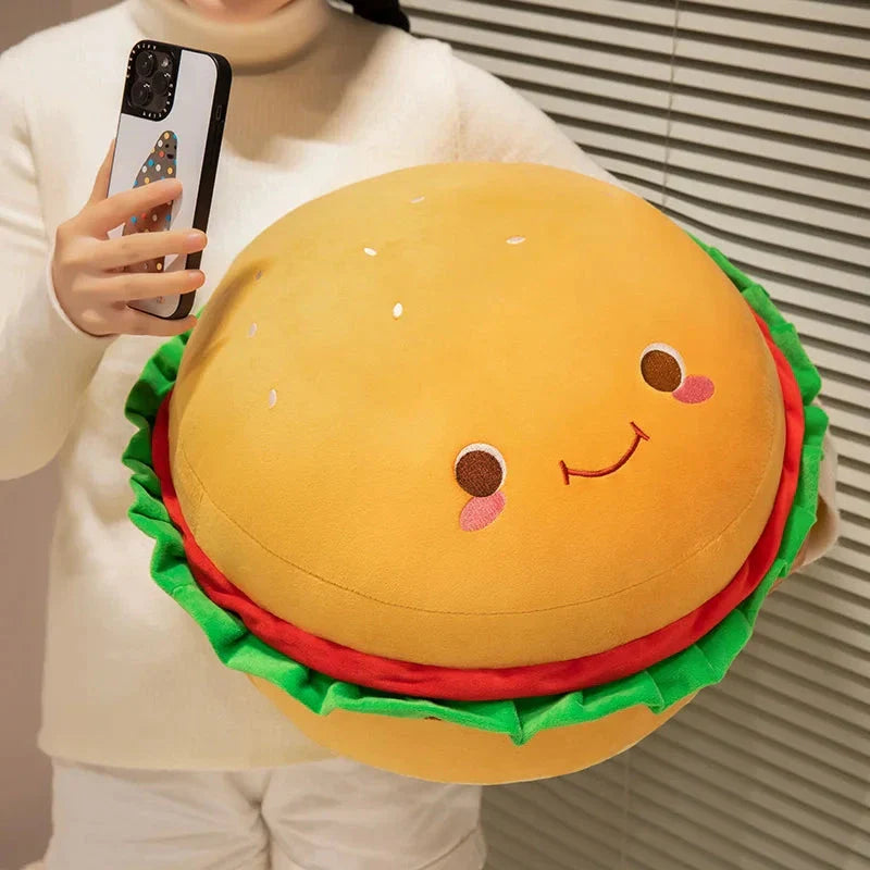 Happy Hamburger Pillow Plush