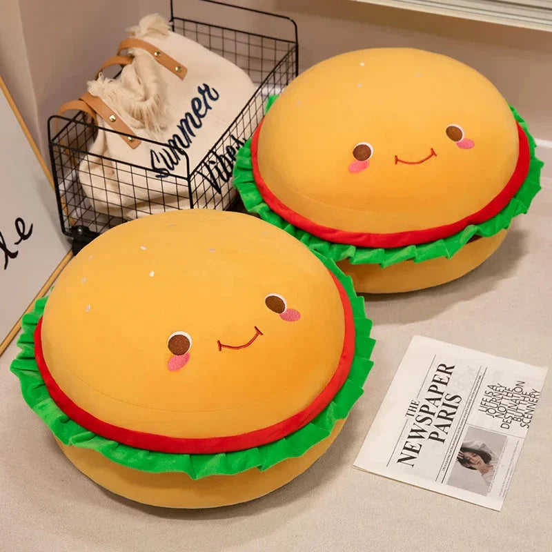 Happy Hamburger Pillow Plush