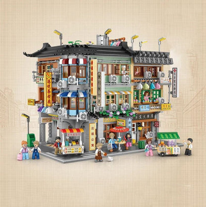 Hong Kong Street Apartment & Pharmacy Micro Building Blocks