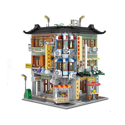 Hong Kong Street Apartment & Pharmacy Micro Building Blocks