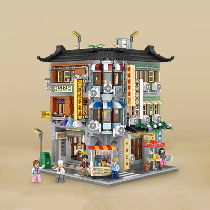 Hong Kong Street Apartment & Pharmacy Micro Building Blocks