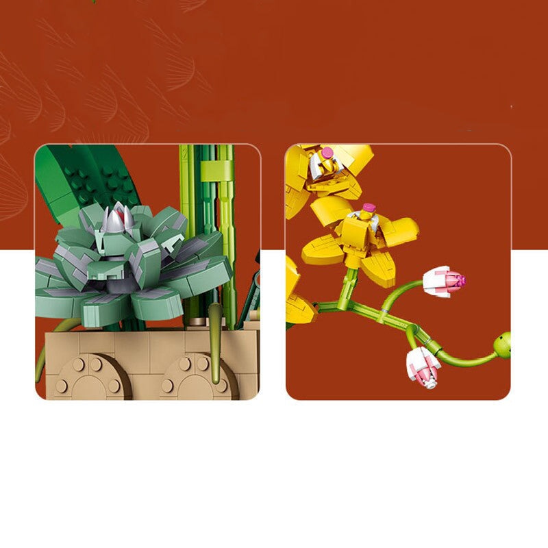Huge Blossoming Orchid Flower Building Set Collection