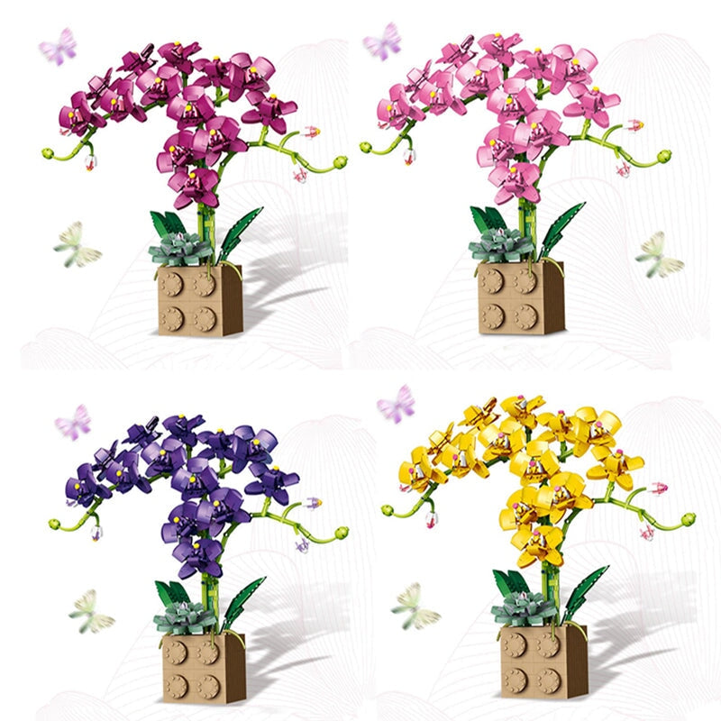 Huge Blossoming Orchid Flower Building Set Collection